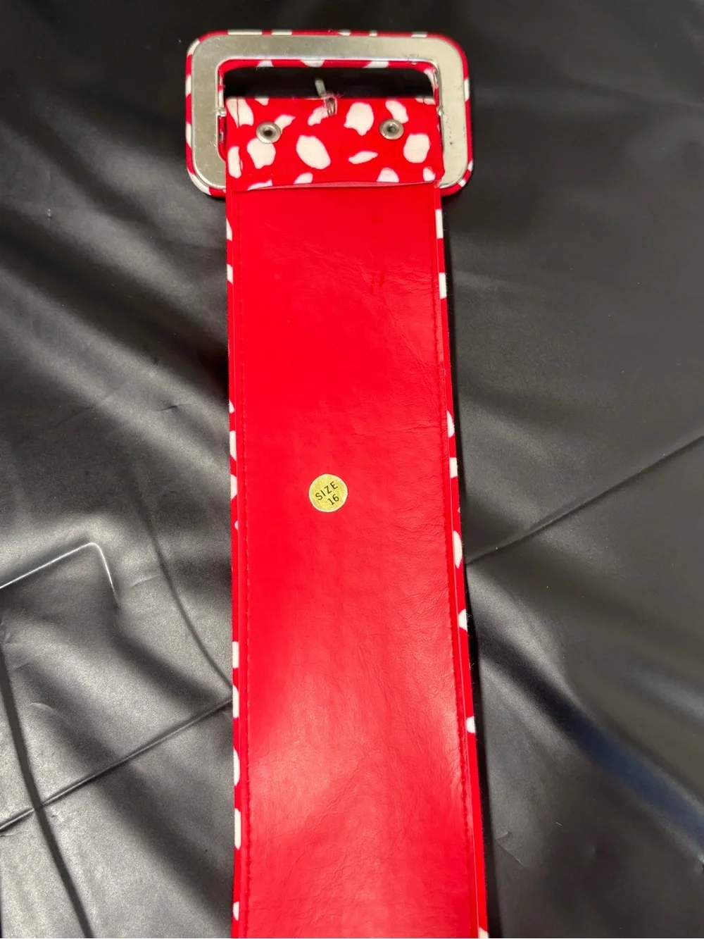 Red and White Spot Buckle Belt